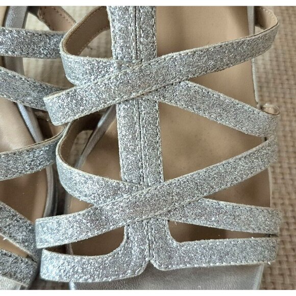 Naturalizer Baylor Silver Women's Size 8W Heels Pumps Sparkle Glitter Prom Event - Picture 5 of 14